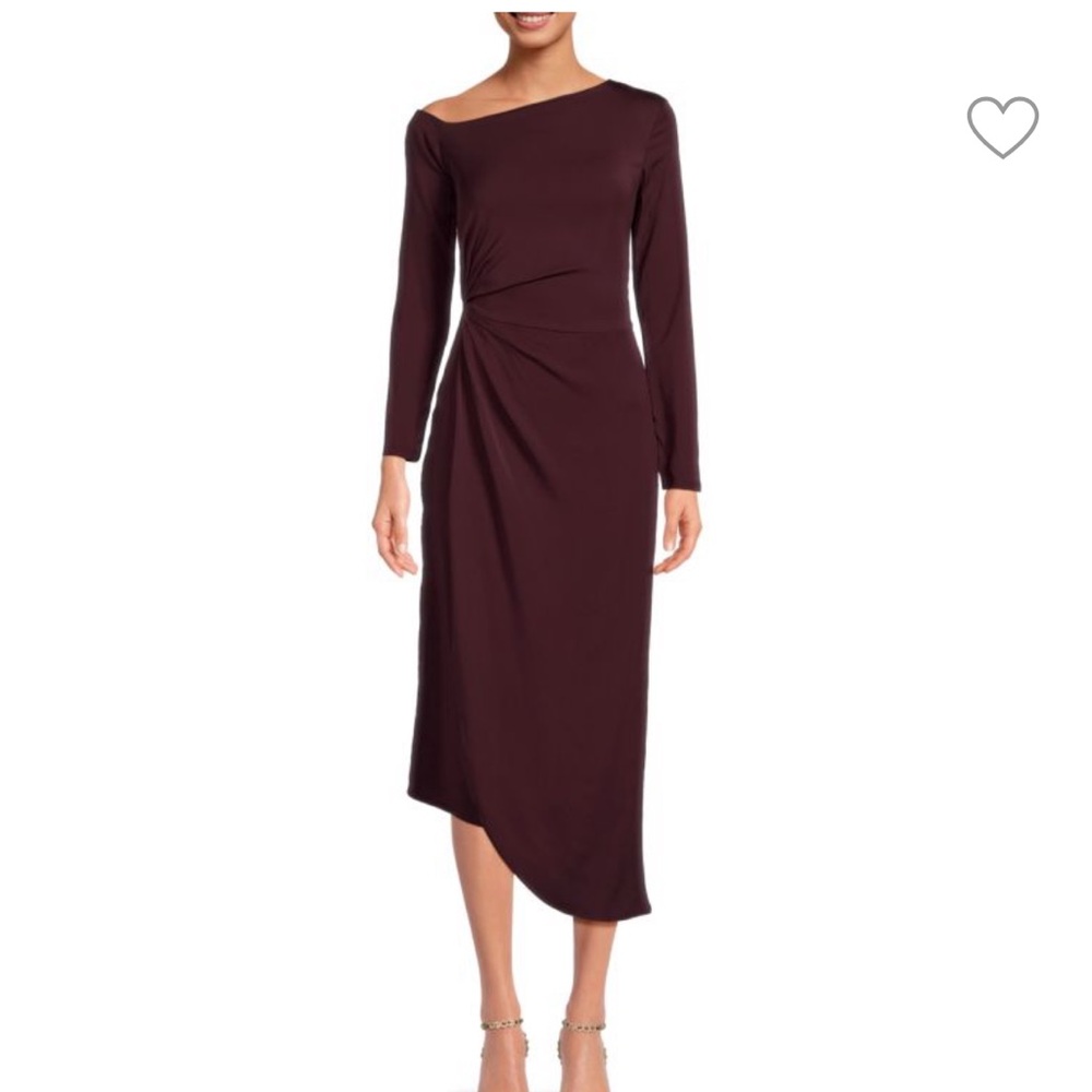 Reiss Burgundy Asymmetric Dress